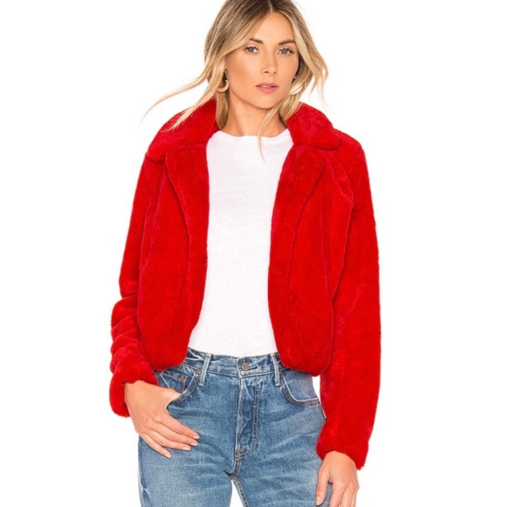 Faux Fur Crop Jacket RED xs
BLANKNYC